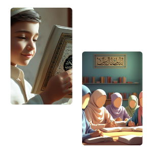 photo of male and female learn quran online